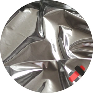 High Reflective Pu Coated Waterproof Polyester Silver Foil Mirror Fabric
