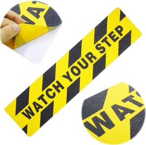 Black Yellow Anti Slip Warning Tapes Single Sided Non Slip Stickers Watch Your Step for Increased Safety Warning 15cm*60cm