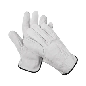 Cheap White Goatskin Construction Gloves Fireproof Anti-Cut Work Safety Gear For Welding Builders Mechanics Drivers Welders