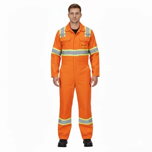OEM/ODM Custom Hi-Vis Reflective Safety Vest Fire Retardant Polyester ANSI Class 1 LED Flash Reflective Tapes Men's Coverall