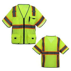 Hi Vis Reflective Fluorescent Anti-static Waterproof Thermal Polyester CE Certified Safety Vest Industrial Road Safety Workwear