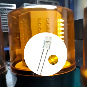 5mm Amber LED Diode 590-595nm Ultra Bright 45° Round Lens For Traffic Signal Strobe Snd Warning Lights