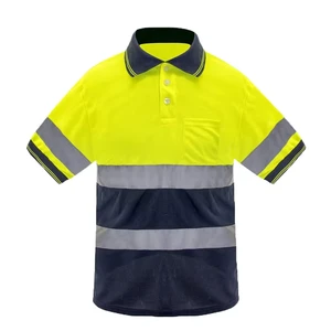Hi-Vis Reflective Safety Polo Shirt | Breathable Quick Dry Workwear for Road Work Sanitation Traffic