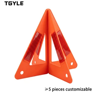 Red Portable Car Emergency Breakdown Reflective Warning Safety Road Stop Sign Foldable Triangle Warning Sign