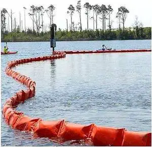 Float-Type Oil Containment Fence,Flood Bags PVC Oil Fence, Thicken Rubber Prevent Pollution Intercept Garbage