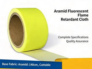 Aramid Flame-Retardant Reflective Fabric-High Visibility Yellow Non Elastic 5cm Tape for Fire Safety Apparel Wholesale