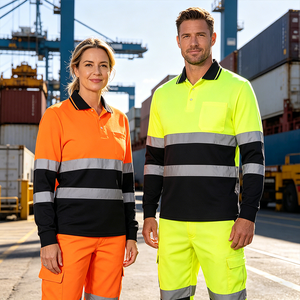 Custom EN20471 High Visibility Reflective Safety Work Clothes Oil Gas Construction Mining Worker Uniform Hi Vis Workwear Shirts
