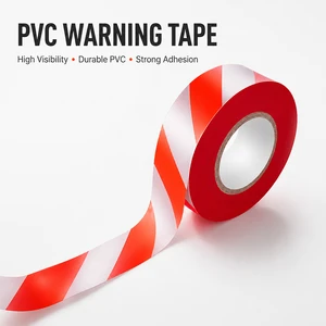 High Visibility PVC Striped Marking Tape 25mm X 50m Waterproof Warning Tape for Hazard and Boundary Marking
