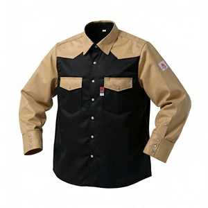 DA NFPA2112 Compliant Fire Resistant Level D Protection Cotton Welding Work Shirts Regular Fit 150-300C Heat Resistance Welded