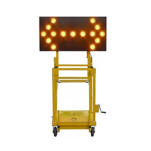 Wholesale Customized Aluminum Red High Reflective Traffic Safety Road Sign with LED Solar Power Portable Elevating Arrow Board