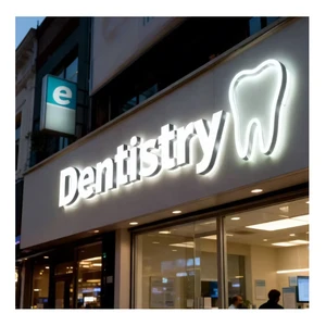 LED Sign Dental Clinic Sign Boards For Dentist Business 3D Custom Electronic Signs Channel Letter Outdoor Metal Logo Signvia