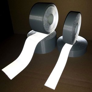 Hi Vis Silver Reflective Clear T/C Material Fabric Tape Reflective Safety Tape Sew on Hi Vis Silver Tc Reflective Fabric
