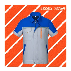 Summer ZHEDA YGC6001 Anti-static Cotton Short-Sleeved Safety Clothing for Auto Repair Workshop Labor Protection