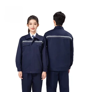 Men's Women's High Visibility Reflective Striped Anti-Static Breathable CE Certified Cotton Workwear Safety Protective Clothing