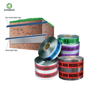 EONBON Wholesale Underground Detectable Caution Buried High Voltage Line Below Red Tape Detectable Buried Warning Barricade Tape