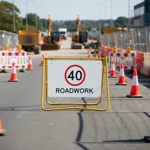 1030*830mm Aluminum & Steel Temporary Road Safety Work Portable Traffic Sign with Reflective Film