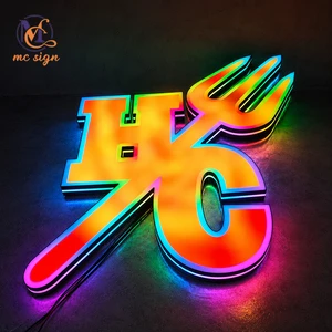 Wholesale LED Letter Sign Waterproof Custom Business Sign With RGB Lighting LED Signage For Shop Decorations