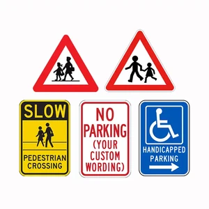 School Zone Pedestrian Crossing Reflective Traffic Signs Customized Color & Size Road Safety Sign Board