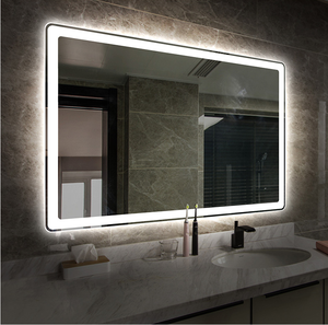 Waterproof Defogger Touch Switch Rectangle Smart Led Bathroom Mirror With Speaker And Radio