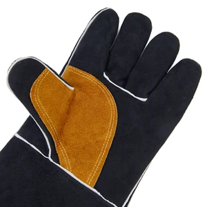Wholesale Welding Gloves Cow Split Leather Protective Hand Welder Work Gloves for Fireplace Gloves BBQ