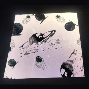 Silver Gray High Visible Light Reflective Space Wandering Printed Waterproof 210d Polyester Fabric for Stylish Trendy Clothing