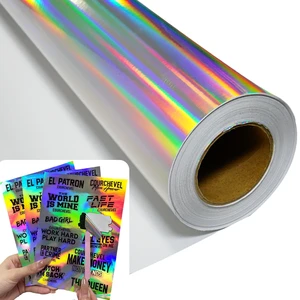 Hot Sale Permanent PVC Self-Adhesive Laser Stickers Holographic Vinyl Glossy Hologram Vinyl Roll For Cutting Plotter