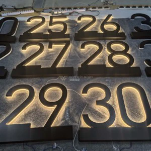 High Repurchase Custom LED Backlit Black Painted Stainless Steel & Acrylic Indoor Parking Lot Sign For Hotels
