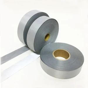 High Visibility Retro Reflective Fabric Grey Polyester Tape for Clothing