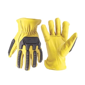 GLOVEMAN Custom Heavy Duty Cowhide Sheepskin Leather TPR Impact Industrial Construction Waterproof Safety Work Tig Welding Glove