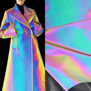 China Factory Wholesale Rainbow Color Soft Iridescent Reflective Fabric for Clothing