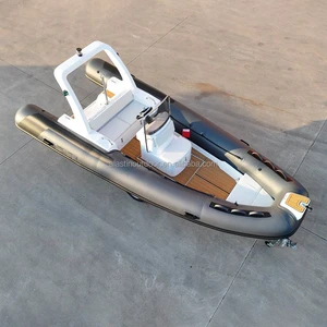 High Quality PVC Fiberglass Inflatable Rigid Hull Boats Inflatable Life Raft with Outboard Motor