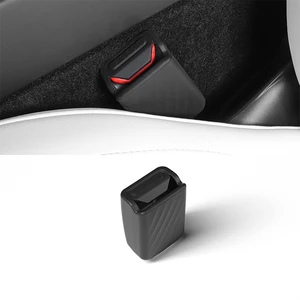 Car Interior Accessories Car Seat Belt Buckle Socket Cover Soft Silicone Safety Belt Buckle Protective Cover for Model 3 Higland