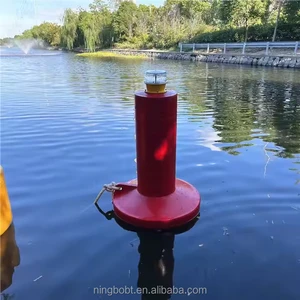 Custom Marine Plastic Red Cylindrical Navigation Buoy With Solar Light Marker Channel Buoy IALA Certified UV Protection Durable