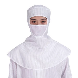 KL-3016TQ Antistatic ESD Working Cap Cleanroom Shawl Hood with Breathable Mask Hat Lint-Free Dust Proof Safety Clothing