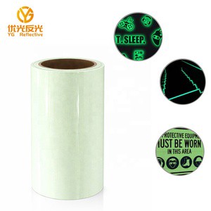 Outdoor Waterproof Stage Stair Warning Glow In The Dark Night PET Film Fluorescent Luminous Adhesive Tape