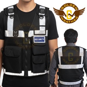 Custom High Visibility Reflective Safety Clothing Breathable 100% Polyester Security Workwear Men's All Seasons Needle Detection