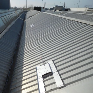 Horizontal Rigid Rail Fall Protection System Aluminum Construction Stainless Steel D-Ring Adjustable Length Roof Lifeline Anchor