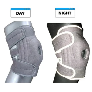 Luminous Glow-in-the-Dark Knee Brace for Night Running, Sports Protective Compression Knee Sleeve with Reflective Safety Design
