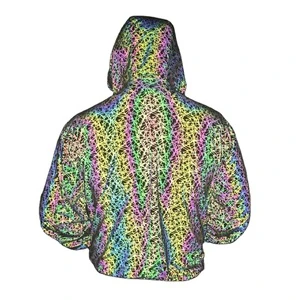 Custom Printed Iridescent Polyester Spandex Rainbow Reflective Fabric for Fashion Clothes & Jackets