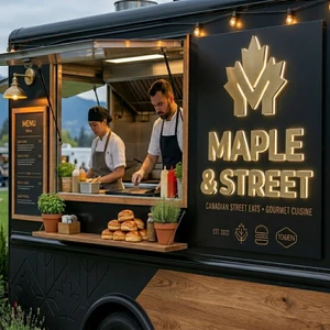 Surprise Price Custom Metal Signage For Food Trucks Led Logo Sign Board Customized Metal Logo Store Front Sign For Business
