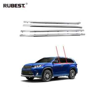 Front & Rear Door Belt Molding Set Waterproof Seal Against Wind Noise & Rain For HIGHLANDER 2015-2018