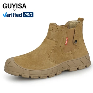GUYISA Welding Shoes European Standard Steel Toe Safety Shoes for Men Anti-spark Safety Shoes
