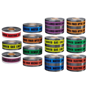 Underground Metal Foil Detectable Warning Tape with Aluminum and Optical Fiber Cable Application Non-Adhesive HASUC HAS-DT1