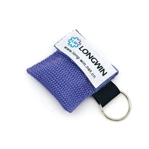 Custom Logo Disposable CPR Mask One-Way Valve Emergency First-Aid Face Shield Keychain Manual Power Source Class I CE Medical