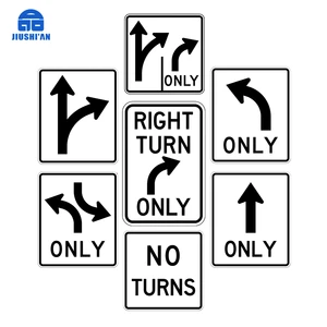 Standard Lane Direction Signs - Straight/Right/Left Turn Only Aluminum Traffic Signage for Highways Reflective Traffic Sign