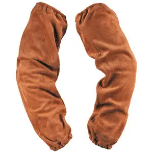 Premium Quality Cow Split Brown Leather ANSI/ISEA Cut Level 1 Heat-Resistant Safety Clothing Protective Arm Work Welding Sleeves