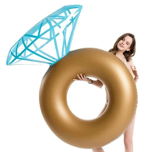 Influencer-Inspired Eco-Friendly Inflatable Diamond Thickened Adult Pool Lifebuoy Swimming Ring for Couple Photo Prop Single