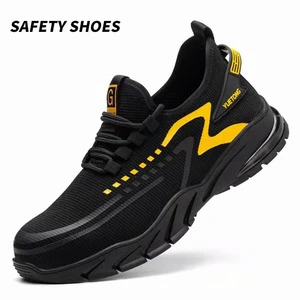 Labor Insurance Shoes Lightweight Breathable Deodorant Work Shoes Men's Casual Sports Safety Shoes with Rubber Bottom