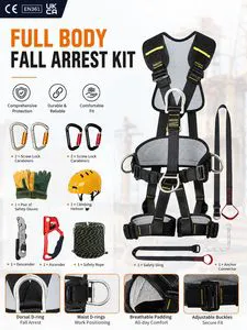 Heavy Duty Full Body Safety Harness Fall Protection Set Industrial Construction Height Safety Belt with Double Lanyard