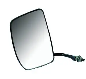 Universal Heavy Duty Rectangular Motorcycle Rear View Mirror Convex Glass Black Side Mirror Assembly for Auto Rickshaw Tuk Tuk